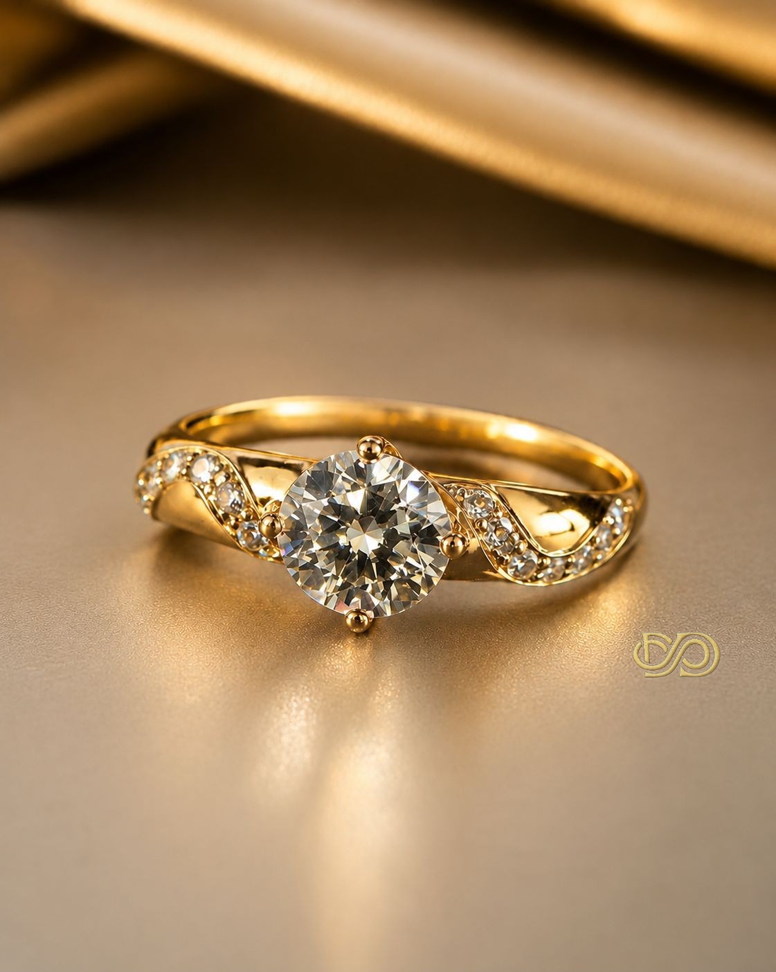Anillo Solitario con Gran Cristal Central