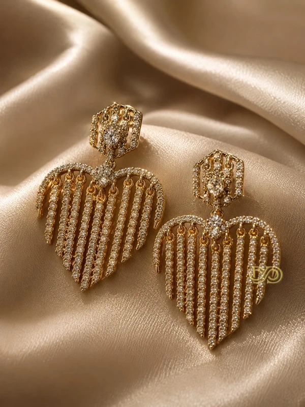 Pendientes de gala con cristales – Chapado en oro 14K