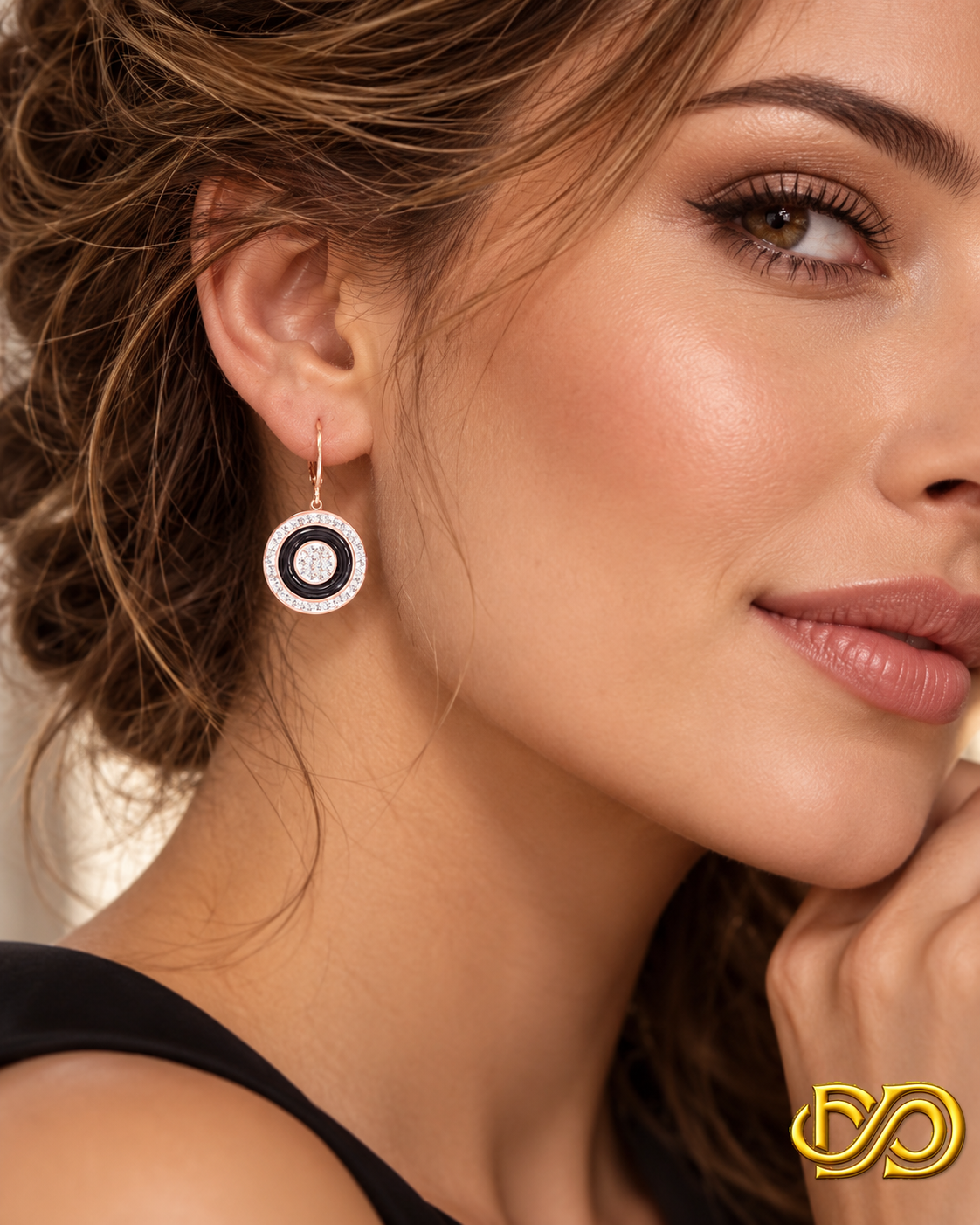 Pendientes Rosé Noir