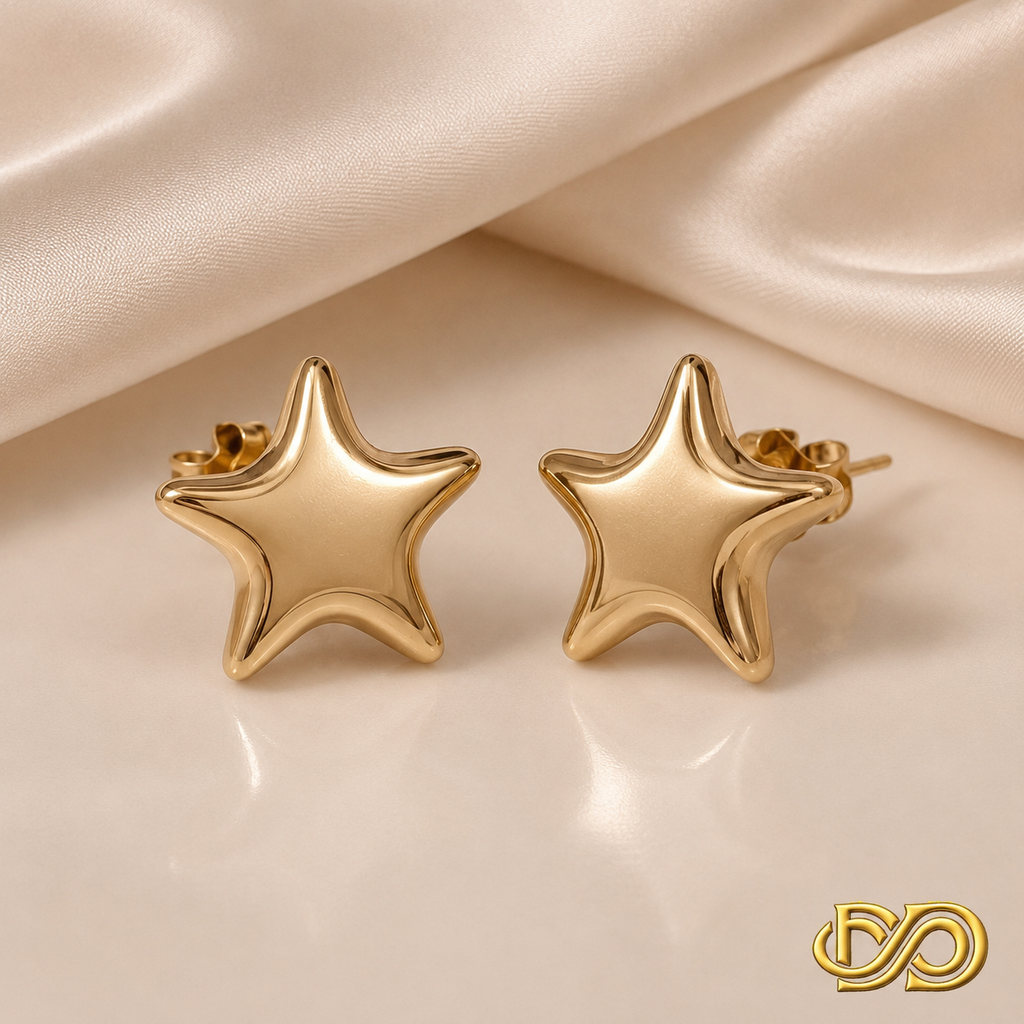 Pendientes Stella · Chapados en Oro 14K