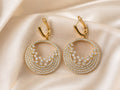 Pendientes de Aro Elegantes Chapados en Oro 14K con Brillantes