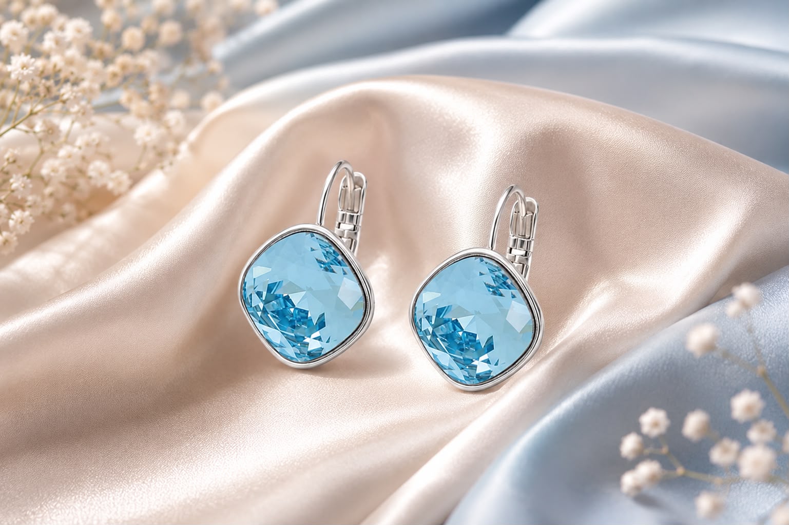 Pendientes Elegance | Cristal Facetado Chapado en Oro 18K / Platino