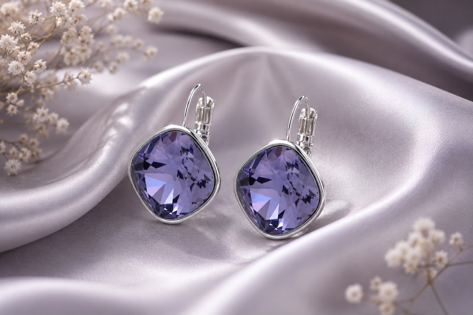 Pendientes Elegance | Cristal Facetado Chapado en Oro 18K / Platino