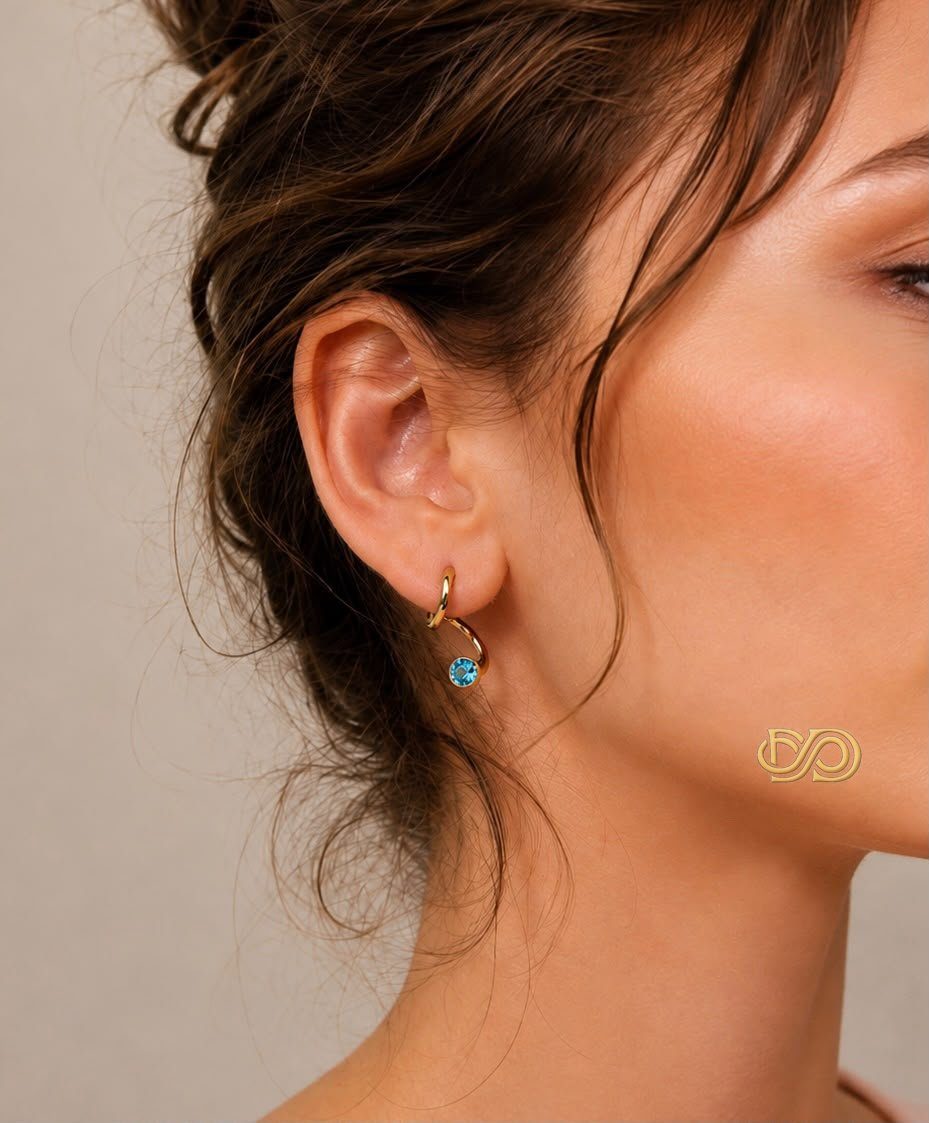 Pendientes Aurora Blue – Chapados en Oro 14K