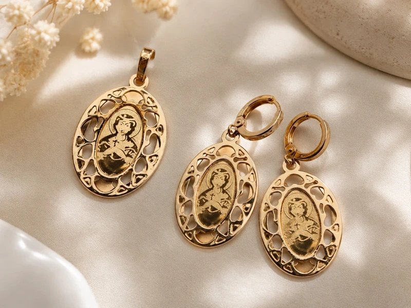 Conjunto Medalla Bizantina Religiosa