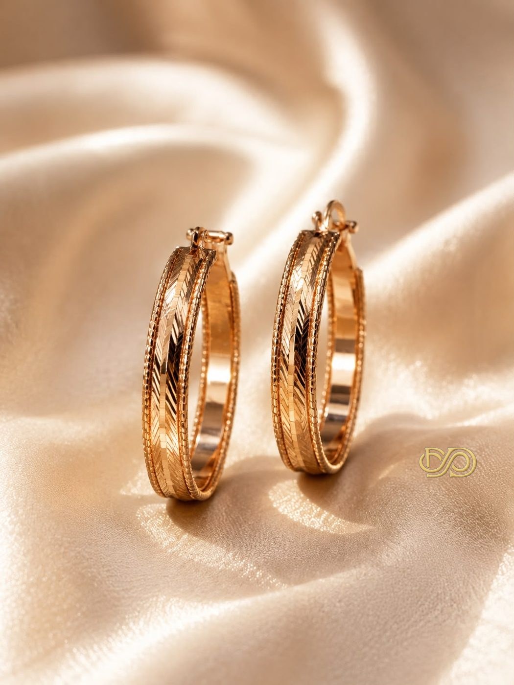 Pendientes de Aro Texturizados - Chapados en Oro 18K