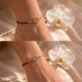 Pulsera/Tobillera minimalista en acero inoxidable chapada en oro 14K