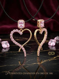 Pendientes Corazón con Cristales – Chapados en Oro 18K