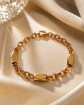 Pulsera Elegante de Eslabones Chapada en Oro 18K