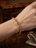 Elegante Pulsera Eslabones Trenzados Chapado en Oro 18K