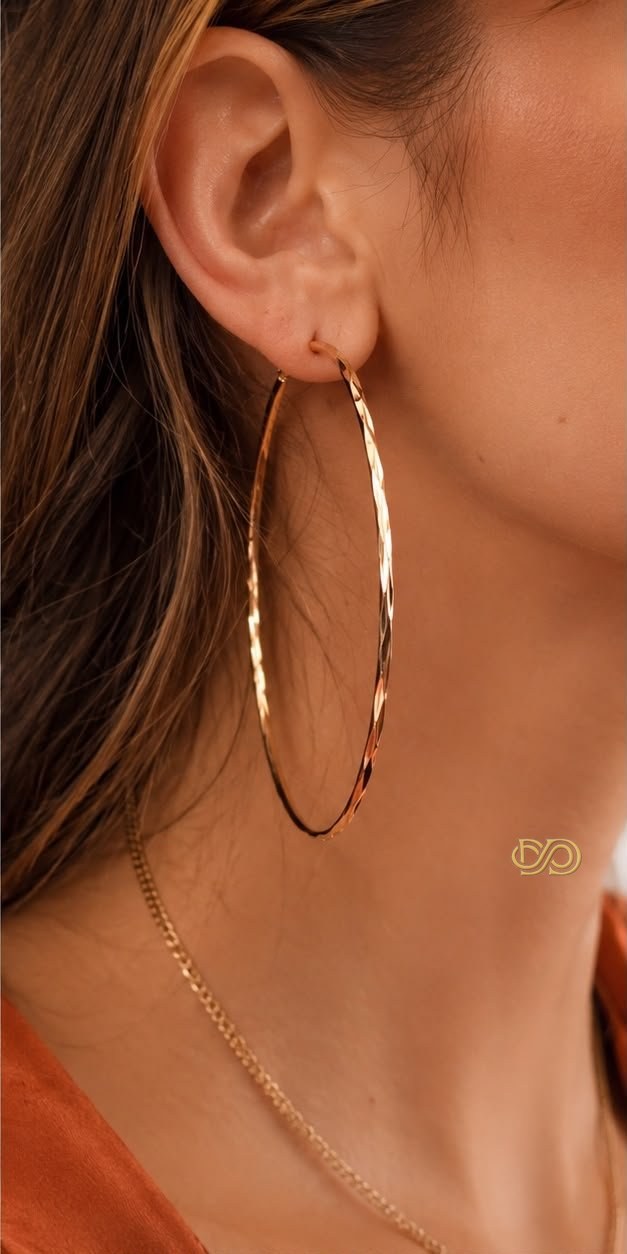Aros Grandes Chapados en Oro 18K