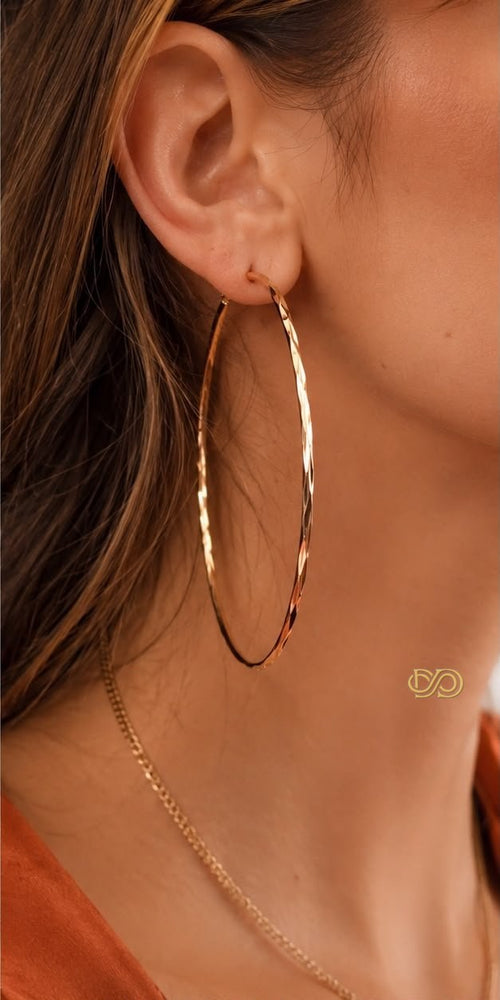 Aros Grandes Chapados en Oro 18K