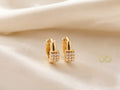 Pendientes Aro Pequeño con Circonitas Brillantes Chapados en Oro 18K