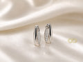 Pendientes Elegance Doble Hoja Chapados en Platino con Circonitas